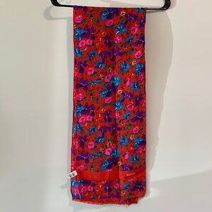 Bill Blass - vintage floral silk scarf, 10.5”x56”